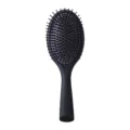 Brosse à cheveux plate noire avec base coussin, peigne massant antistatique pour coiffage quotidien. - Brosse à Coussin Ovale / Emballage en sac / Noir mat