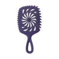 Brosse à cheveux creuse violette peigne démêlant de voyage portable avec lanière poignée - Sac OPP / Violet foncé