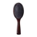 Brosse à cheveux coussin en bois massage du cuir chevelu anti-statique démêlant coiffage outil - Brosse à Coussin Ovale / Emballage en sac / Grain de bois noir