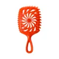 Brosse à cheveux creuse orange, brosse de démêlage portable pour voyage et maison - Sac OPP / Orange