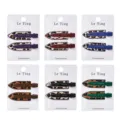Korean style leopard print metal duckbill hair clips set for women bangs styling accessories. - Random Color