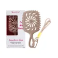 Mini brosse à cheveux creuse portable avec corde suspendue et coffret cadeau, idéale coiffure. - Emballage en boîte / Kaki