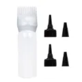 Botella aplicadora con peine para tinte de pelo, frasco de plástico flexible con varias tapas. - 1 Botella + 2 Tapas de Boquilla / Gris