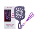 Brosse à cheveux démêlante ventilée portable avec lanière et coffret cadeau, mini peigne bouclé. - Emballage en boîte / Violet foncé