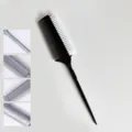 Dual-sided hair styling comb with fine teeth and bristles, perfect for dance hair and flyaways. - Black