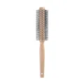 Wooden round hair brush for styling curling blowing drying salon home use brown handle 1pc - G096 / L
