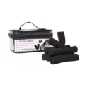 Soft foam hair rollers set with a clear PVC storage bag for sleep styling and curling hair. - 6 Pieces Pack / Black