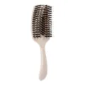 Curved vented hair brush with soft bristles, ideal for detangling, massage, and daily hair styling. - Beige