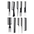 Set di 10 pettini per capelli neri professionali strumenti per styling da salone - Set da 10 pezzi nero (sacchetto OPP)