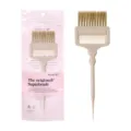 Professionelle klappbare Haarfärbebürste 2-in-1 Haarfärbekamm Salon-Styling-Werkzeug - Rosa Verpakt / Festes Kamelgelb