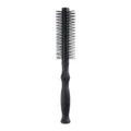 Schwarze Rundhaarbürste mit strukturiertem Griff, ideal für Locken und professionelles Styling. - G088 Stil / S