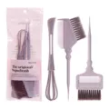 Ensemble de pinceaux de coloration capillaire en plastique pour salon et usage domestique - Rose Emballé / Brun-Violet Solide