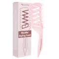 Pink hair styling comb vent brush curl definition hair care tool for salon and home use - Solid Nylon Transparent Teeth - Pink
