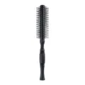 Black wooden handle round hair roller brush for professional styling and curling use. - G089 Style / S