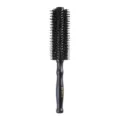 Black wooden round hair brush with natural boar bristles for styling and curling hair. - G091 Style / L