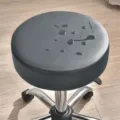 Housse de tabouret ronde étanche grise, housse de chaise de coiffeur en cuir pour salon. - Gris