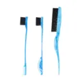 3er Set blaue Marmor Haar Kanten Styling Bürsten mit weichen Borsten und feinen Zähnen. - 3-Teiliges Bürsten-Set / Blau