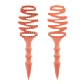 Orange hair styling comb variant, spiral hollow design with pointed handle, ideal for styling. - OPP Bag / Bristleless Wheat Straw Orange