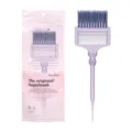 Professionelle 2-in-1 Haarfärbebürste mit Kamm und spitzem Griff in Lila für den Salon - Rosa Verpakt / Transparentes Sanftes Blau
