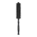 Black wooden handle round hair brush with boar bristles, professional styling roller comb. - G091 Style / S