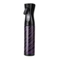 200ml continuous hair spray bottle with purple zebra print, fine mist atomizer for salon styling. - Black & Purple Stripes 300ml Large