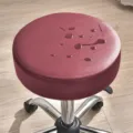Housse de tabouret ronde imperméable en cuir, protège-siège antidérapant pour chaise pivotante - Bordeaux