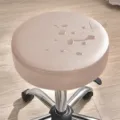 Housse de tabouret rond en cuir beige, imperméable et antidérapante pour sièges pivotants. - Kaki