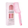 Pink curved hair brush and gift box set, professional vent styling comb for fluffy hair. - Pink Large Curved Comb No Bristles With Logo