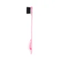 Rosa doppelseitige Kantenbürste mit schwarzen Borsten und feinem Kamm für Haare. - Fächer Augenbrauenbürste / Rosa