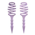 Purple spiral hollow hair brush with boar bristles for scalp massage and detangling. - OPP Bag / Bristleless Wheat Straw Purple