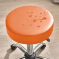 Housse de tabouret ronde imperméable orange similicuir coussin de siège de chaise roulante - Orange