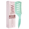 Light Green Hair Styling Comb with Pink Box Vent Brush Hair Styling Tool Multi-Color Variant - Solid Color Double-Teeth - Green