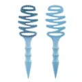 Blue hollow hair comb with boar bristles, anti-static spiral massage styling brush for salon and home use. - OPP Bag / Wheat Straw Boar Bristle Brush in Blue