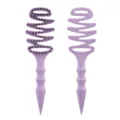 Purple pinecone bristle hollow hair comb, anti-static fluffy massage styling brush tool. - OPP Bag / Wheat Straw Boar Bristle Brush in Purple