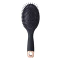 Brosse à cheveux ergonomique noire pour massage du cuir chevelu avec trou de suspension. - Peigne Coussin d'Air Ovale avec Trou de Suspension / Emballage en sac / Noir mat