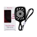 Brosse a cheveux noire portable avec cordon et coffret cadeau, design compact pour voyage. - Emballage en boîte / Noir