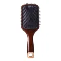 Brosse à Cheveux Pneumatique en Bois Massage Cuir Chevelu Antistatique Peigne Coiffant - Peigne Coussin d'Air Carré avec Trou de Suspension / Emballage en sac / Grain de bois noir