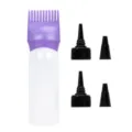 Juego de botellas de peine de raíz para tinte de pelo con tapas de boquilla reemplazables. - 1 Botella + 2 Tapas de Boquilla / Púrpura profundo