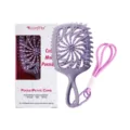Mini peigne à cheveux creux portable avec lanière et coffret, idéal pour les voyages. - Emballage en boîte / Mauve Clair