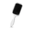 Spazzola per capelli argentata elettrolitica con setole nere per uno styling morbido. - Argento lucido