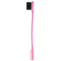 Pink double-headed edge control hair brush and comb makeup tool for styling eyebrows. - Rose Red