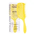 Pettine per massaggio per capelli cavo curvo giallo professionale, spazzola districante. - Spazzola Scheletro Ventilata / Sacchetto OPP / Giallo