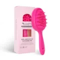 Roze siliconen hoofdhuid massage haarborstel met ergonomisch lang handvat en doos. - Dubbelzijdige Shampooborstel / OPP Zak / Rozerood