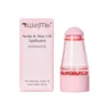 Pink scalp and hair oil applicator bottle with matching packaging box for easy daily hair care. - Box Packaging / Pink Translucent
