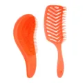 Set di spazzola per capelli districante arancione e pettine ventilato per massaggio. - Set di 2 pezzi / Sacchetto OPP / Arancione