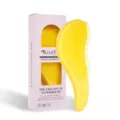 Spazzola per capelli districante ergonomica gialla con scatola rosa per uso quotidiano. - Spazzola Districante / Sacchetto OPP / Giallo