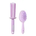 Jelly color hair brush set, fluffy styling claw brush and scalp shampoo massage brush for daily hair care. - YT054 Air Brush + X102 Double-Sided Shampoo Brush - Purple 2-Piece Set / Bag Packaging