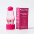Scalp hair oil applicator massaging comb pink liquid dispensing tool for hair growth and scalp care. - Box Packaging / Rose Red