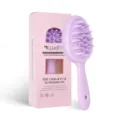 Lang handvat siliconen hoofdhuid massageborstel met roze doos voor haarverzorging. - Dubbelzijdige Shampooborstel / OPP Zak / Paars
