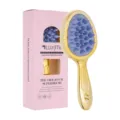 Brosse de massage pour le cuir chevelu plaquée or avec des poils en silicone violet. - Dorure